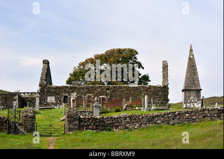 L'église en ruine de Saint Mary, Kilmuir, Dunvegan, Duirinish, île de Skye, Hébrides intérieures, Ecosse, Royaume-Uni, Europe. Banque D'Images
