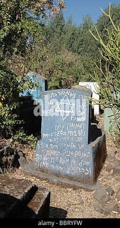 L'Éthiopie Afrique Gondar Wolleka village Le Beta Israël la communauté juive cemetery Banque D'Images