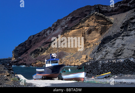 Littoral, l'île de Linosa, îles Pélagie, Sicile, Italie Banque D'Images