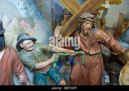 Via crucis sanctuaire, Cerveno, Lombardie, Italie Banque D'Images