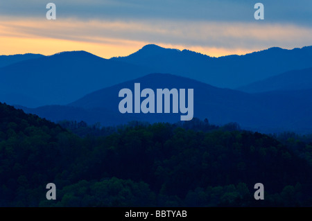 Voir l'aube de la Great Smoky Mountains National Park Utah Banque D'Images