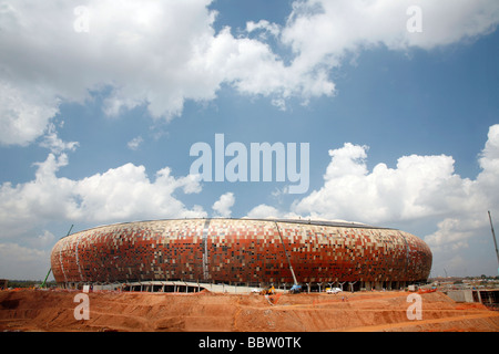 Football Soccer City Stadium en construction en préparation à la Coupe du Monde Juin 2010 Banque D'Images