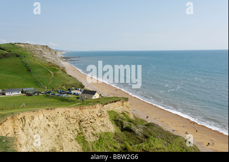 Vue vers la baie de l'ouest le long de la côte jurassique du Dorset South West England UK Banque D'Images