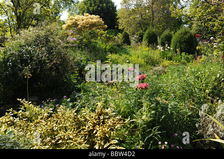 Jardin anglais à l'East Lambrook Manor Gardens, South Petherton, Somerset conçu par Margery Fish Banque D'Images