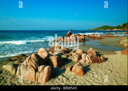Plage de terre sacrée Corse France Banque D'Images