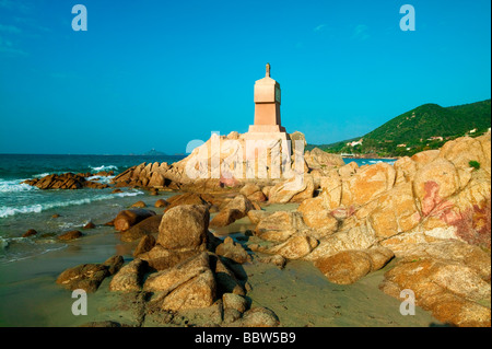 Plage de terre sacrée Corse France Banque D'Images