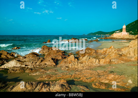 Plage de terre sacrée Corse France Banque D'Images