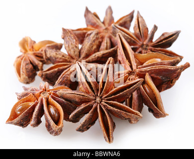 Graine d'anis sur fond blanc Banque D'Images