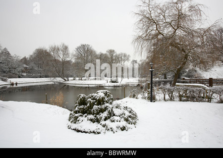 Neige scène dans Cheshire UK Banque D'Images