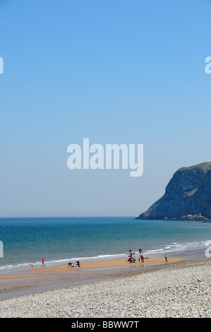 Plage de Llandudno en regardant vers le Little Orme, Llandudno, au nord du Pays de Galles Banque D'Images