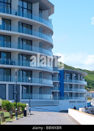 Nouveau développement résidentiel, l'hôtel Bath Road, Westward Ho ! Sur le site de l'ancien hôtel Bath. Presque terminé. Westward Ho, Banque D'Images