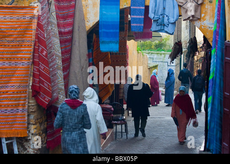 Ruelle de la vieille ville de Fès Maroc Banque D'Images