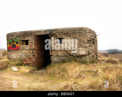 NORTH NORFOLK WW2 BUNKER EN BÉTON Banque D'Images