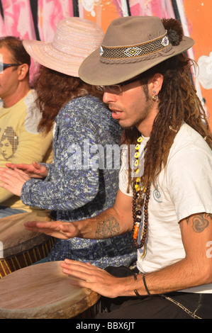 Israël Tel Aviv beach party beach tambour Banque D'Images