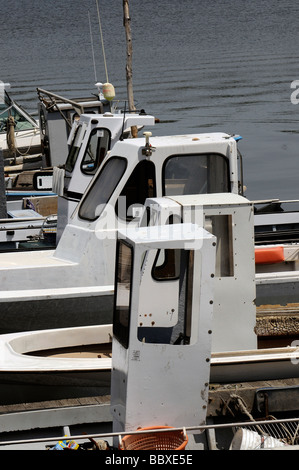 Praire des bateaux de pêche à quai dans la baie de Narragansett Rhode Island Banque D'Images