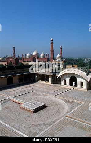 Région du Punjab Lahore Pakistan mosquée Badshahi Banque D'Images