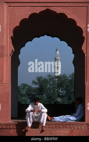 Région du Punjab Lahore Pakistan mosquée Badshahi Banque D'Images