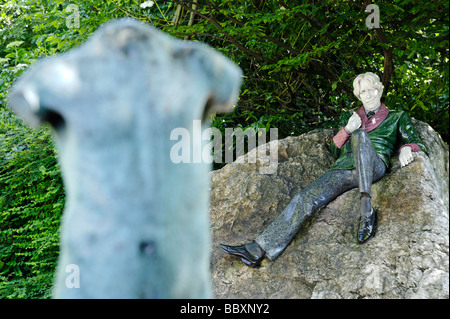 Oscar Wilde hommage par le sculpteur Danny Osborne dans Merrion Square park Dublin République d'Irlande Banque D'Images