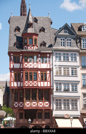 Maisons traditionnelles dans le Römer, Frankfurt am Main, Allemagne Banque D'Images