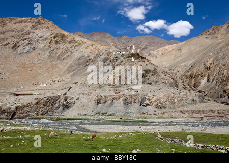 Gya gompa. Manali-Leh road. Ladakh. L'Inde Banque D'Images