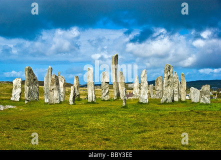 Callanish Standing Stones sur l'île de Lewis dans les Hébrides extérieures d'Écosse Banque D'Images