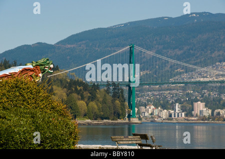 Le pont Lions Gate et Stanley Park Banque D'Images