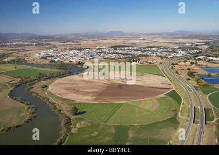 Projet d'Irrigation rotatif géant Canberra ACT Australie aerial Banque D'Images