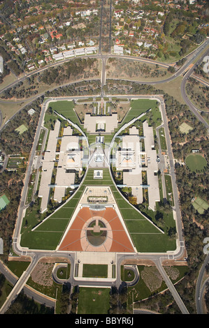 Le Parlement House Capital Hill Canberra ACT Australie aerial Banque D'Images