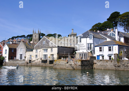 Vue sur le port, Fowey, Cornwall, Angleterre, Royaume-Uni Banque D'Images