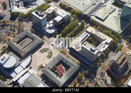 Civic Square et Canberra Ainslie Avenue Center Centre-ville Canberra ACT Australie aerial Banque D'Images