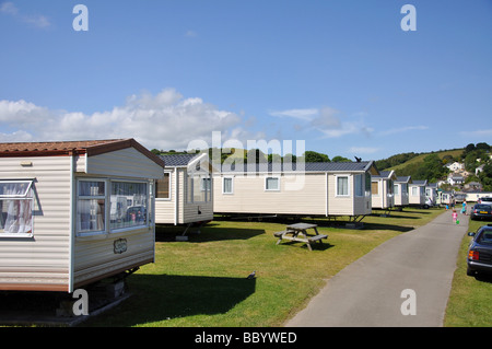 Pentewan Sands Holiday Park, Pentewan, Cornwall, Angleterre, Royaume-Uni Banque D'Images