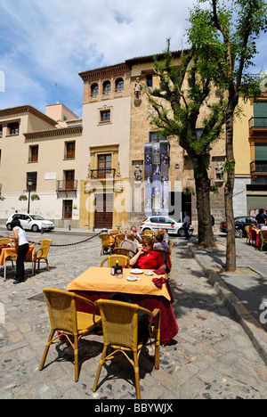 Restaurant en face de la Casa de los Tiros, Grenade, Andalousie, Espagne, Europe Banque D'Images