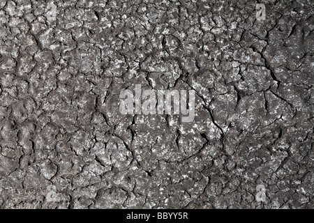 La texture de surface noire gercées comme un abstract background Banque D'Images