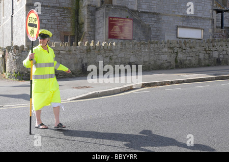 Une sucette dame à Falmouth, Royaume-Uni Banque D'Images