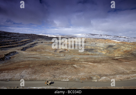 Mongolian-Russian mining venture à la périphérie de la ville Erdenet, la Mongolie. Banque D'Images