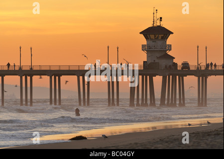 Huntington Beach Sunset Orange County, CA Banque D'Images