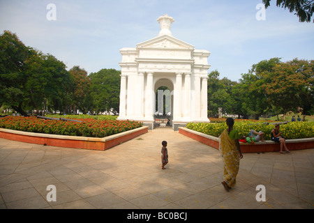 L'Inde, le Tamil Nadu, Puducherry, Pondicherry, partie française, la place du gouvernement, Bharathi Park Banque D'Images