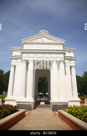 L'Inde, le Tamil Nadu, Puducherry, Pondicherry, partie française, la place du gouvernement, Bharathi Park Banque D'Images