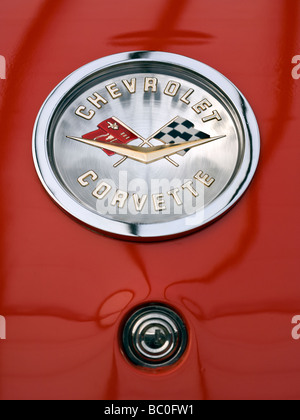 Sur l'Insignia 1957 Chevrolet Corvette trunk Banque D'Images