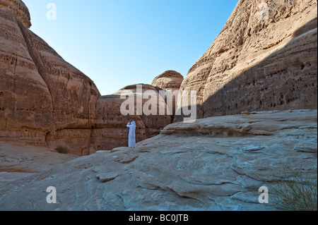 Madain Saleh le site archéologique nabatéen avec le tombeau du 1er siècle Banque D'Images