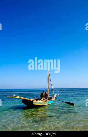 Haïti, Nord, Cap Haïtien. Le pêcheur local, Zed Layson, Cormier Plage. Banque D'Images