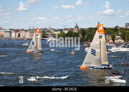 Volvo Ocean Race arrive à Stockholm Banque D'Images