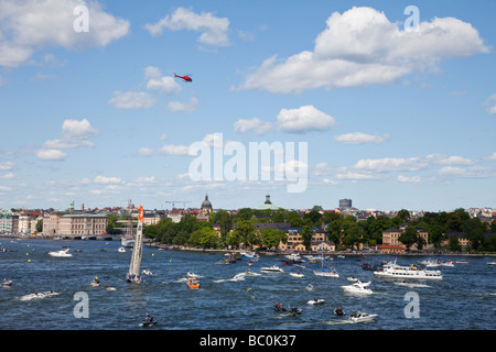 Volvo Ocean Race arrive à Stockholm Banque D'Images