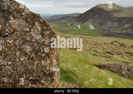 Dalskarð de Reykjadalur près de Hveragerði Islande Banque D'Images