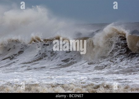 La marée haute mer Palling Norfolk Banque D'Images