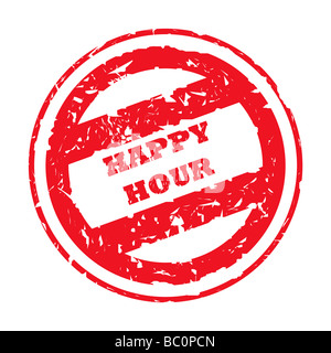 Utiliser l'Happy Hour stamp isolé sur fond blanc Banque D'Images