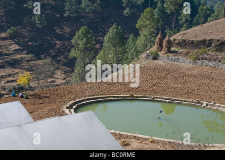 Les régions rurales de l'Inde, l'himalaya Kumaon, villageois, anciennes terrasses d'Uttaranchal, Inde Banque D'Images