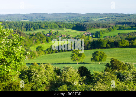 Vue d'Albury de Newlands Corner, Surrey, UK Banque D'Images