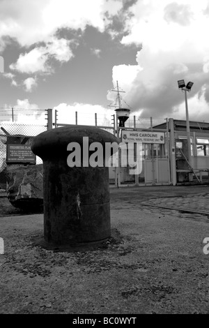 Le HMS Caroline du chantier naval Harland and Wolff, Queen's Island, Belfast, Irlande du Nord, Royaume-Uni Banque D'Images
