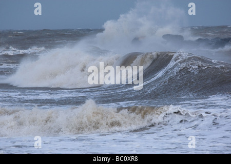 La marée haute mer Palling Norfolk Banque D'Images